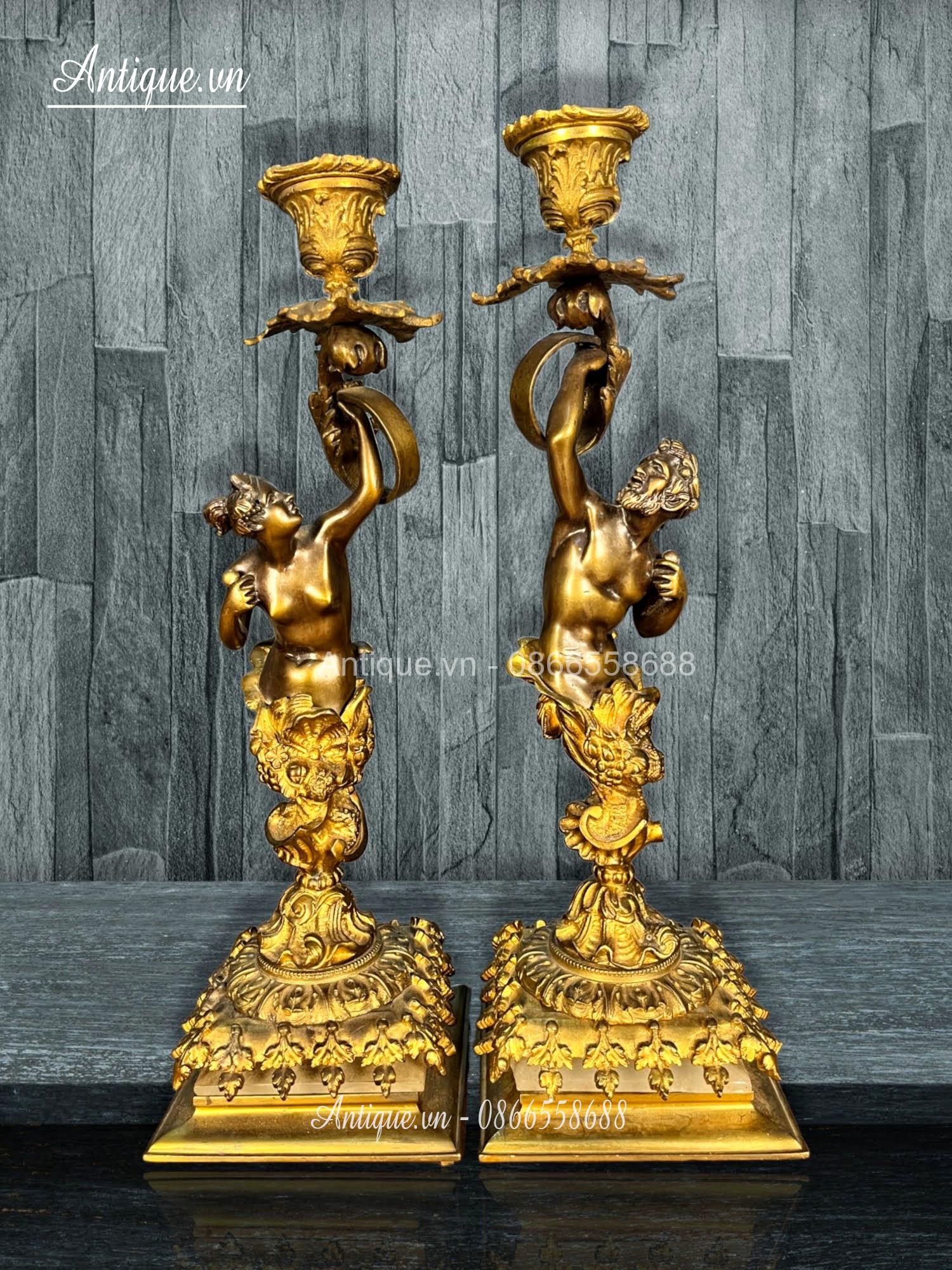 Cặp chân nến cổ Cặp chân nến cổ