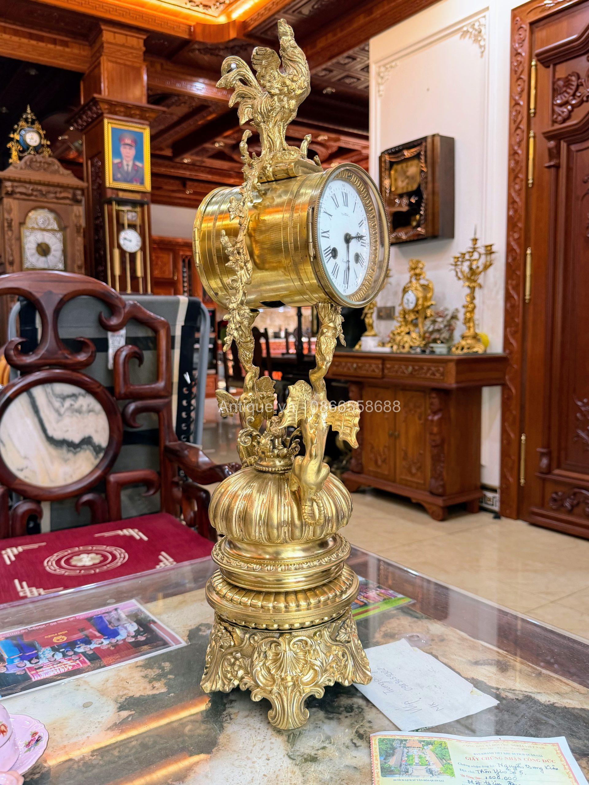 Đồng hồ để bàn Pháp cổ - Ảnh 7